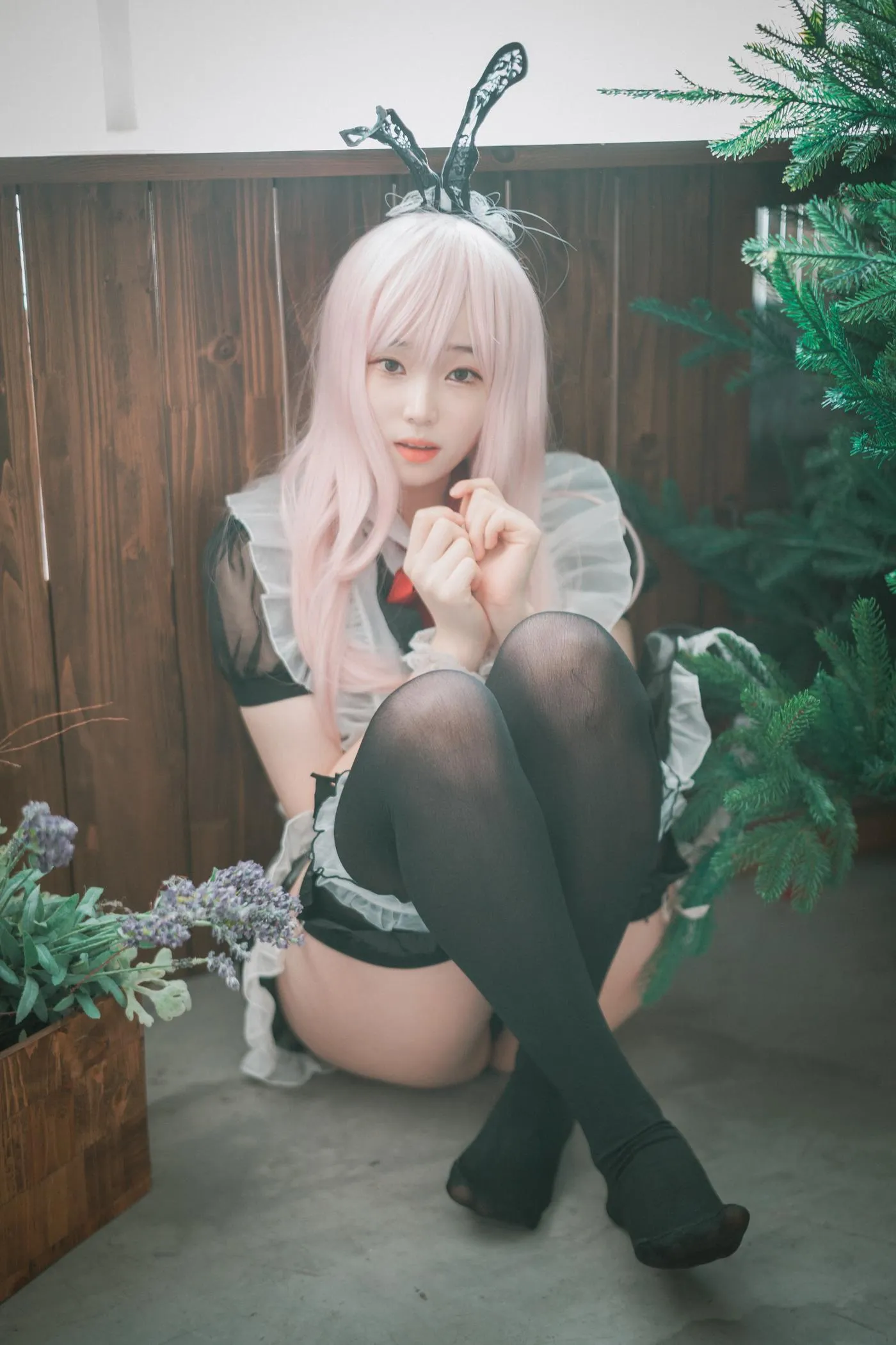 Bambi밤비 – NO.65 [DJAWA] Sheer Bunny Maid [51P]插图6